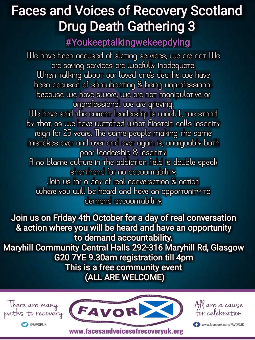 Drug Death Gathering 3 Glasgow, Scotland