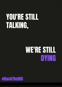 You're still talking, we're still dying.