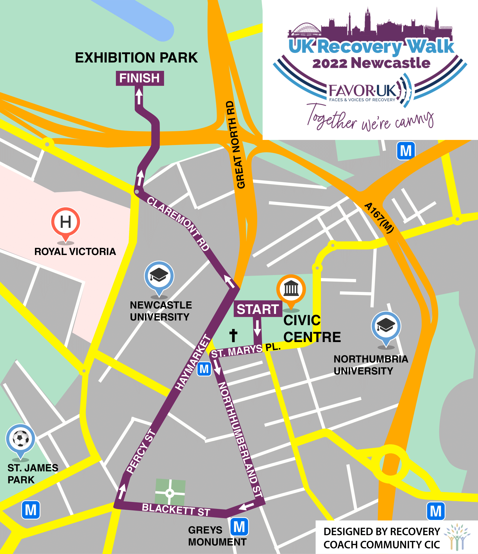 UKRW Newcastle WALK Flat Map 1 