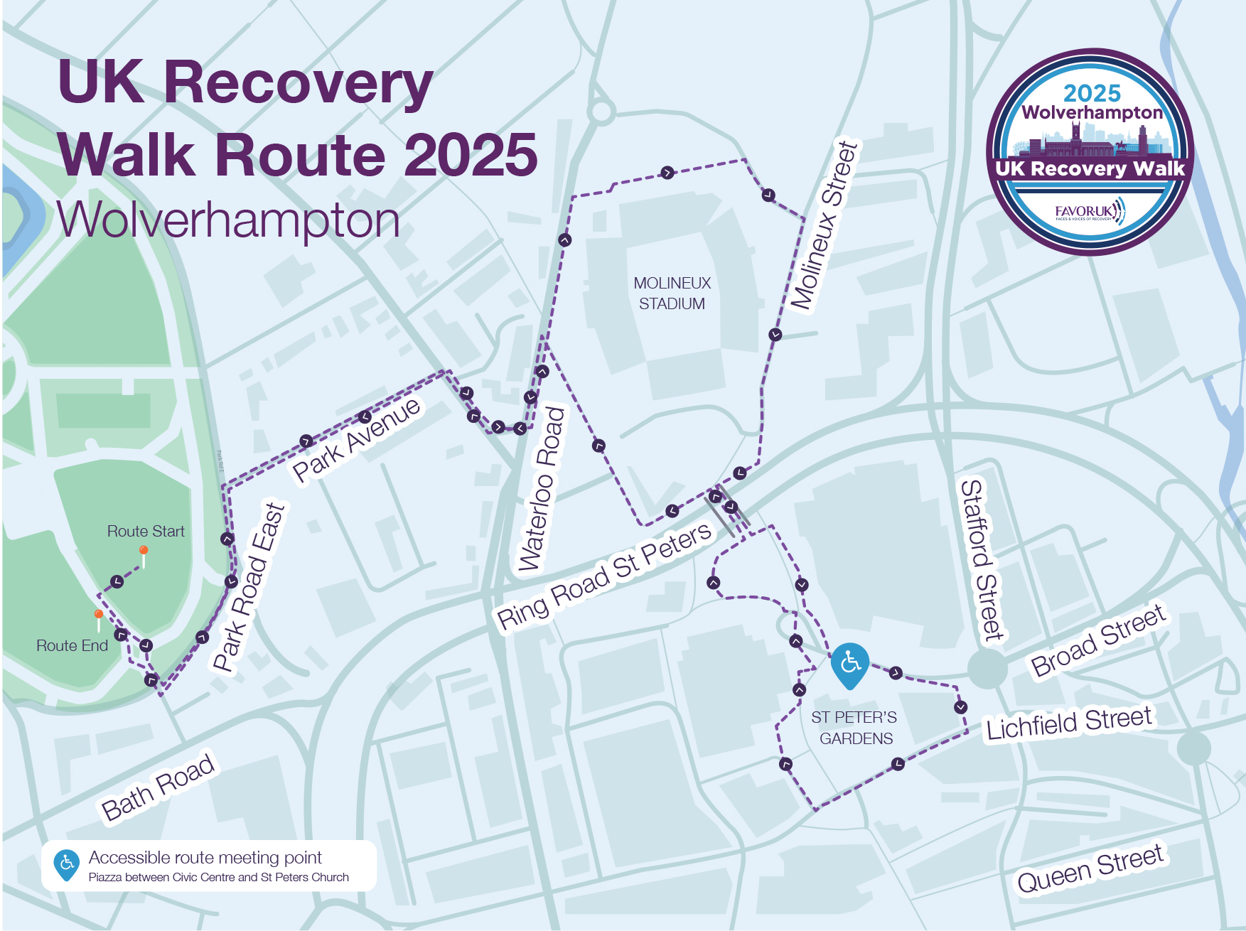 UK-Recovery-Walk-2025-Wolverhampton-–-Route-Map