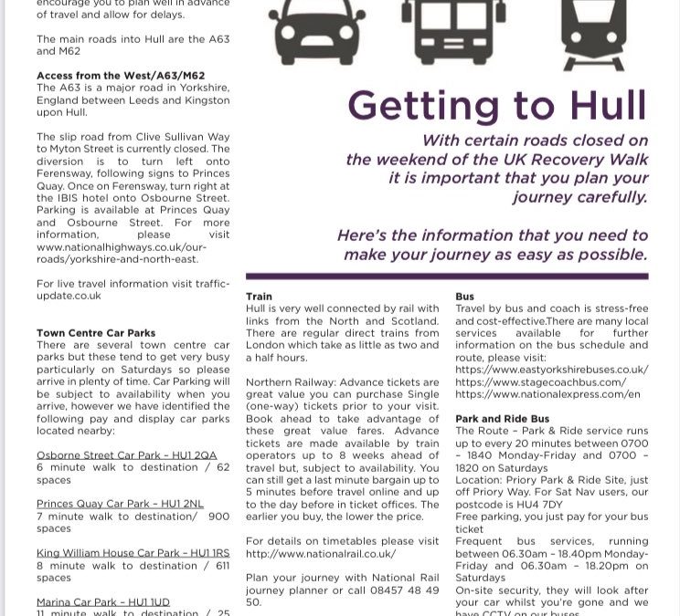 This Years UK Recovery Walk Brochure Hull 2023